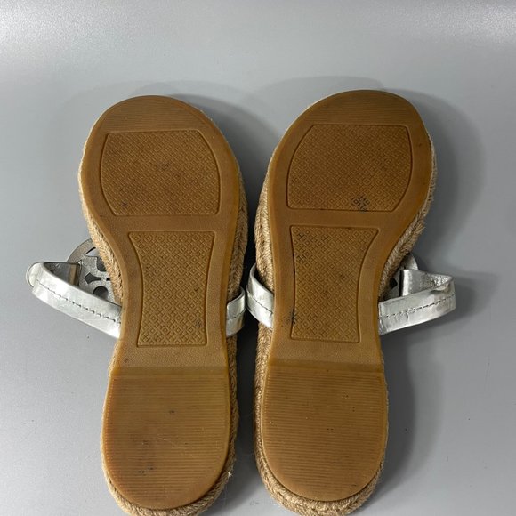 Tory Burch Silver Miller Espadrille Sandals - Picture 10 of 12